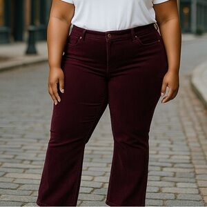 LOGO by Lori Goldstein Petite Bootcut Stretch Corduroy Pants plus size 26P